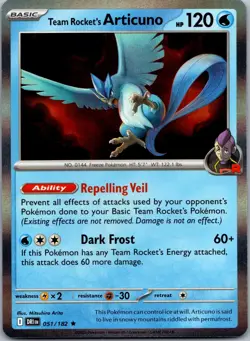 Team Rocket's Articuno 051/182 - SV10: Destined Rivals Pokemon TCG NM Holofoil - Image 1