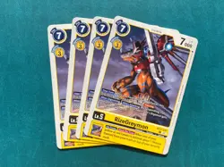 RizeGreymon BT17-037 Playset Secret Crisis Digimon Card Game x4 - Image 1