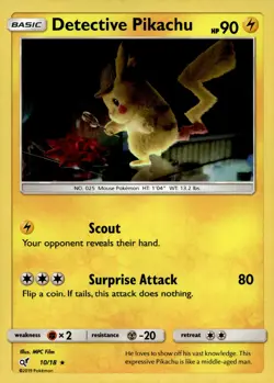 Detective Pikachu #10/18 Detective Pikachu Near Mint or Better - Pokemon Card - Image 1
