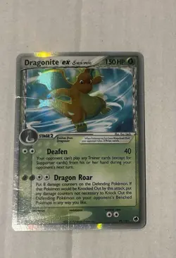 Pokemon Dragonite EX Ultra Rare Holo EX Delta Species 91/101 150 HP Card - Image 1