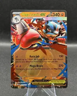 Pokemon TCG Mega Lucario ex 077/132 Mega Evolution Double Rare Holo NM - Image 1