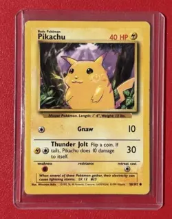 Pokemon TCG Pikachu Yellow Cheeks Base Set #58/102 WotC VINTAGE 1999 - Image 1