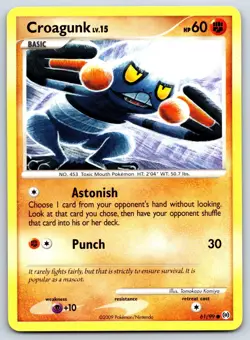 Croagunk - Platinum Arceus 61/99 Tomokazu Komiya Pokemon Card LP - Image 1