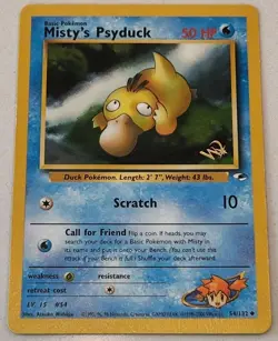 Misty's Psyduck 54/132 W Stamp Promo Pokemon Gym Heroes WoTC Lightly Played - Image 1