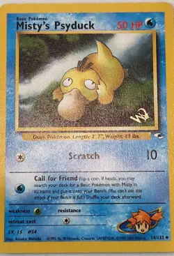 Misty's Psyduck 54/132 W Stamp Promo Pokemon Gym Heroes WoTC Lightly Played - Image 2