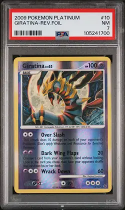 2009 POKEMON PLATINUM BASE GIRATINA #10 REVERSE HOLO FOIL PSA 7 NM #105241700 - Image 1
