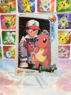 Pokemon Vintage Pocket Monsters Vending HOLO Prism Sticker 1998 Nintendo bandai - Image 1