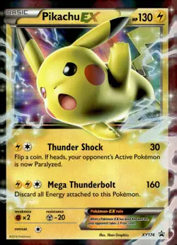 Pikachu EX #XY174 XY Promos Near Mint or Better - Pokemon Card - Image 1