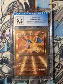 Charizard Gold Metal Celebrations 4/102 CGC OLD Blue LABEL 9.5 AUTO 10 - Image 1