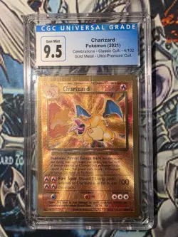 Charizard Gold Metal Celebrations 4/102 CGC OLD Blue LABEL 9.5 AUTO 10 - Image 4