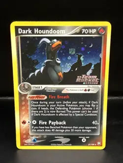 Pokemon TCG Dark Houndoom 37/109 Team Rocket Returns Reverse Holo Uncommon - Image 1