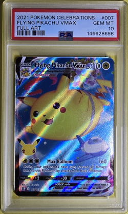 PSA 10 Gem Mint 2021 Pokemon ~ Flying Pikachu vmax~ Celebrations - Full Art #007 - Image 1