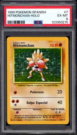 1999 Pokemon Spanish Hitmonchan-Holo #7 PSA 6 EX-MT - Image 1