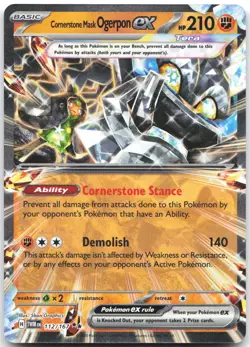 Cornerstone Mask Ogerpon ex 112/167 Double Rare Twilight Masquerade Pokemon NM - Image 1