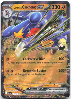 Cynthia's Garchomp ex 104/182 Double Rare Destined Rivals Pokemon Near Mint - Image 1