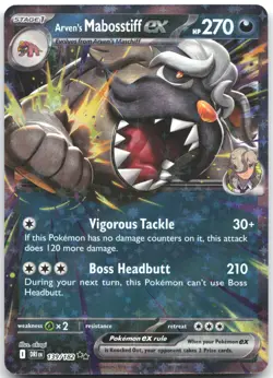 Arven's Mabosstiff ex 139/182 Double Rare Destined Rivals Pokemon Near Mint - Image 1