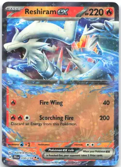 Reshiram ex 030/159 Double Rare Journey Together Pokemon Near Mint - Image 1