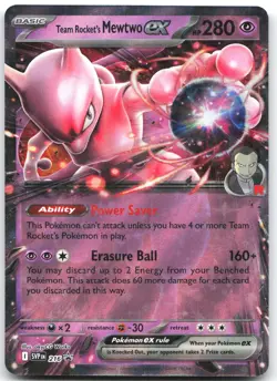 Team Rocket's Mewtwo ex 216 Holo Promo Scarlet & Violet Promo Pokemon Near Mint - Image 1