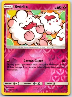 POKEMON COSMIC ECLIPSE SWIRLIX 153/236 COMMON REVERSE HOLO NM - Image 1