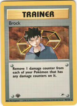 Brock 98/132 Rare Gym Heroes Pokemon 1st Edition NM - Image 1