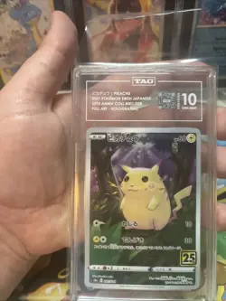 Pokemon Pikachu Japanese 25th Anniversary 001/028 Full Art TAG 10 Gem Mint - Image 2