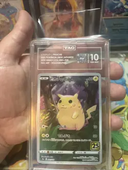 Pokemon Pikachu Japanese 25th Anniversary 001/028 Full Art TAG 10 Gem Mint - Image 3