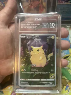 Pokemon Pikachu Japanese 25th Anniversary 001/028 Full Art TAG 10 Gem Mint - Image 4