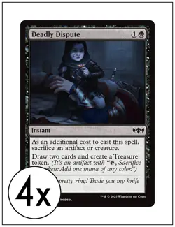 4x Deadly Dispute, Tarkir Dragonstorm Commander, Magic MTG NM - Image 1