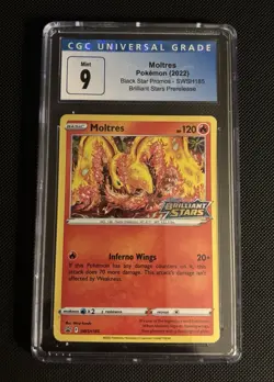 Pokemon Moltres Promo Holo SWSH185 Sword & Shield Card CGC 9 Mint English 2022 - Image 1