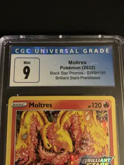 Pokemon Moltres Promo Holo SWSH185 Sword & Shield Card CGC 9 Mint English 2022 - Image 3