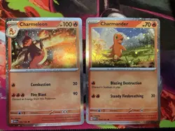 Charmeleon Charmander 005/165 & 004/165 Cosmos Holo Pokemon Card - MEW 151 - Image 1