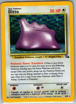 Ditto 3/62 Holo Fossil - Pokemon Card - NM - Image 1
