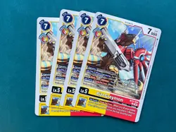 RizeGreymon BT21-044 Playset World Convergence Digimon Card Game x4 - Image 1