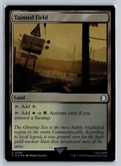 MTG Fallout Foil #298 Tainted Field Uncommon Land - Image 1