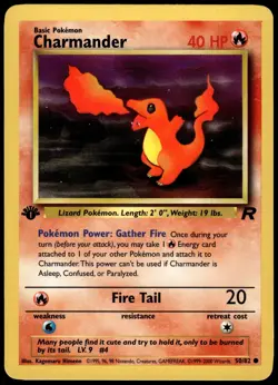 Charmander 50/82 1st Edition Team Rocket WOTC Pokemon Card NM P9 - Image 1