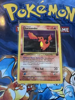 Pokemon Charmander Card 50/82 Team Rocket 1st Edition Common WOTC LP - Image 1