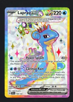 Lapras ex 158/142 Stellar Crown Ultra Rare Pokemon TCG - Image 1