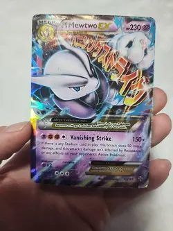 M Mewtwo EX Ultra Rare XY BREAKthrough 63/162 Pokemon DAMAGED - Image 1