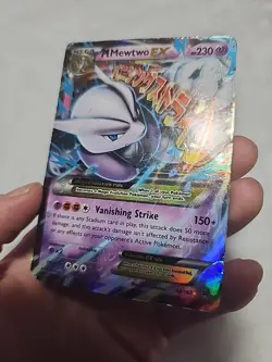 M Mewtwo EX Ultra Rare XY BREAKthrough 63/162 Pokemon DAMAGED - Image 2