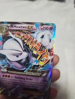 M Mewtwo EX Ultra Rare XY BREAKthrough 63/162 Pokemon DAMAGED - Image 4
