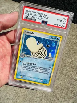 2005 Pokemon Ex Poliwhirl Unseen Forces Reverse Holo 68 Pop 23 Ultra Low PSA 10 - Image 3