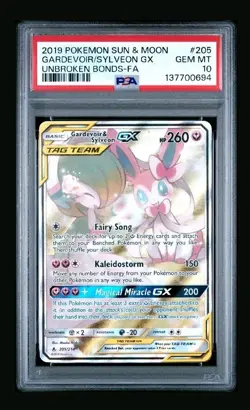 Pokemon 2019 Gardevoir & Sylveon GX 205 Alt Art Unbroken Bonds GEM MINT PSA 10 - Image 3