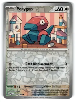 SV04: Paradox Rift Pokemon TCG Porygon Reverse Holo 142/182 - Image 1