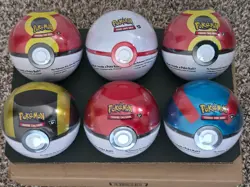 6 x Pokemon TCG Pokeball Tins - 18 Booster Packs Factory Sealed Costco IN HAND - Image 1
