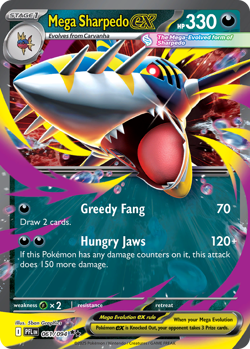 MEGA SHARPEDO EX 061/094 DOUBLE RARE PHANTASMAL FLAMES POKEMON NEAR MINT - Image 1