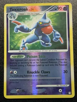 Toxicroak 36/123 Reverse Holo DP Mysterious Treasures Pokemon Card - Image 1