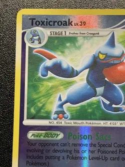 Toxicroak 36/123 Reverse Holo DP Mysterious Treasures Pokemon Card - Image 3