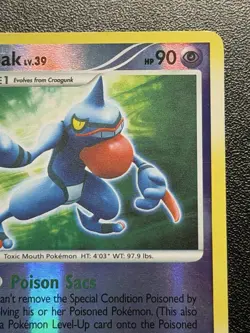 Toxicroak 36/123 Reverse Holo DP Mysterious Treasures Pokemon Card - Image 4