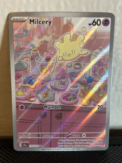 Pokemon TCG Milcery 152/142 Stellar Crown Holo Illustration - Image 1