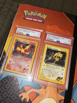 2000 Pokemon Gym Challenge/Gym Heros Rockets Zapdos/Rockets Moltres Holo PSA 5/7 - Image 1